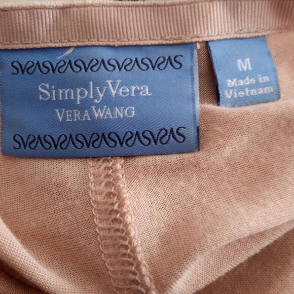SIMPLY VERA VERA WANG BLUSH & CREAM TOP SZ.M EUC - Picture 6 of 8